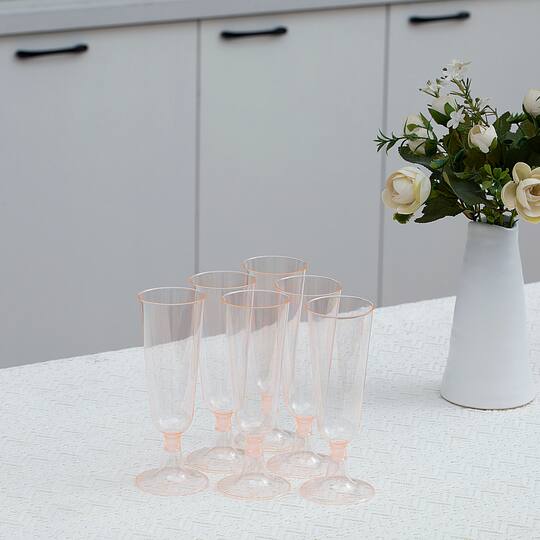 4.9oz. Pink Plastic Champagne Glasses by Celebrate It™, 8ct.